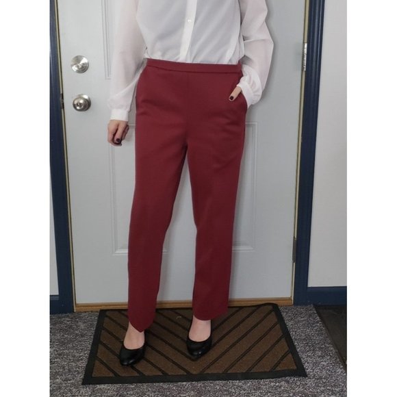 Vintage 70s Burgundy Pleated Trousers - Picture 1 of 6